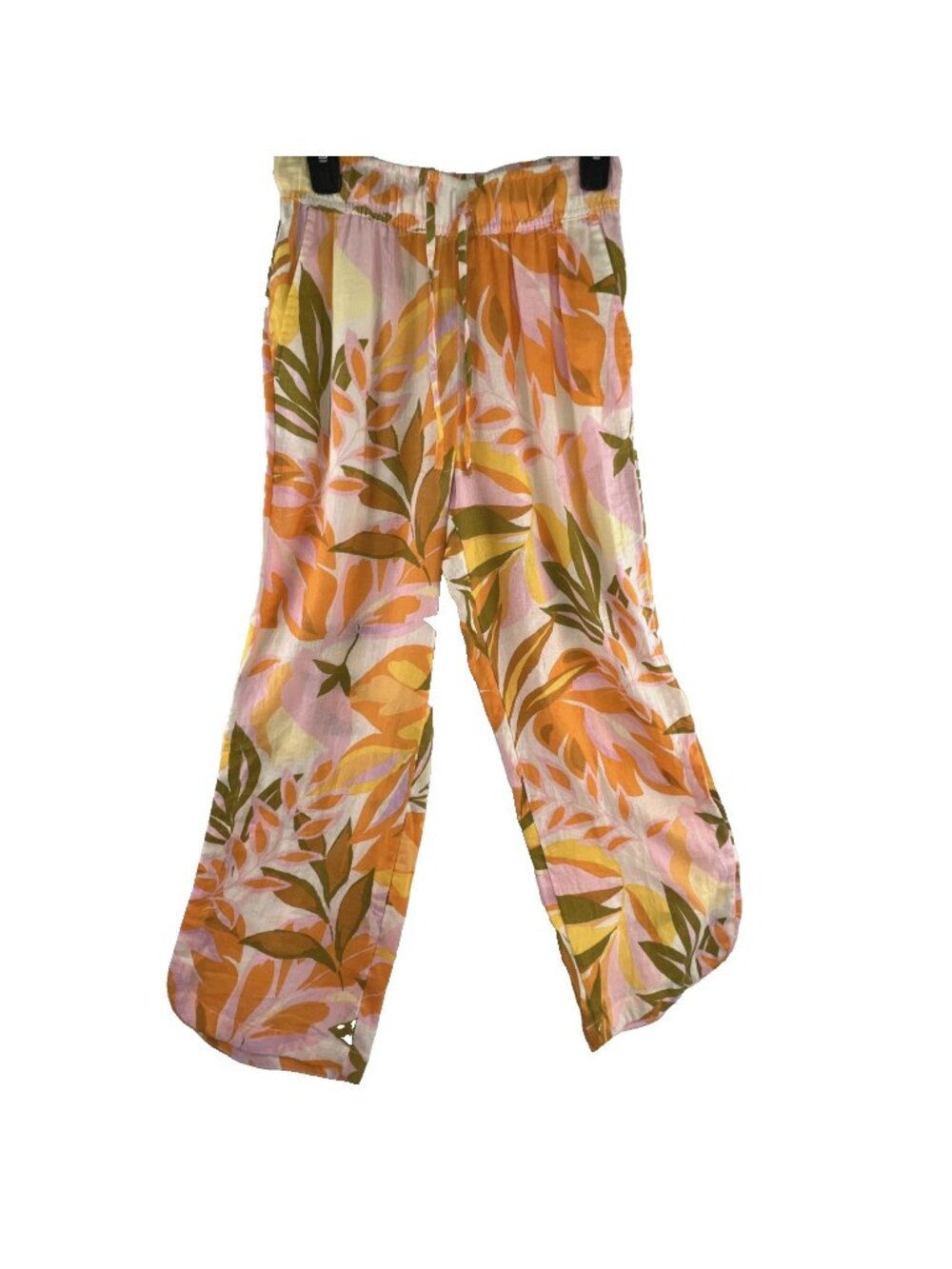 C&C California Pants Small Womens Linen Blend Wide Leg Beachy Resortwear Luau